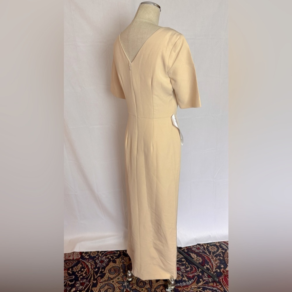 JS Collections Ashley Draped Column Gown in Champagne - Picture 6 of 16